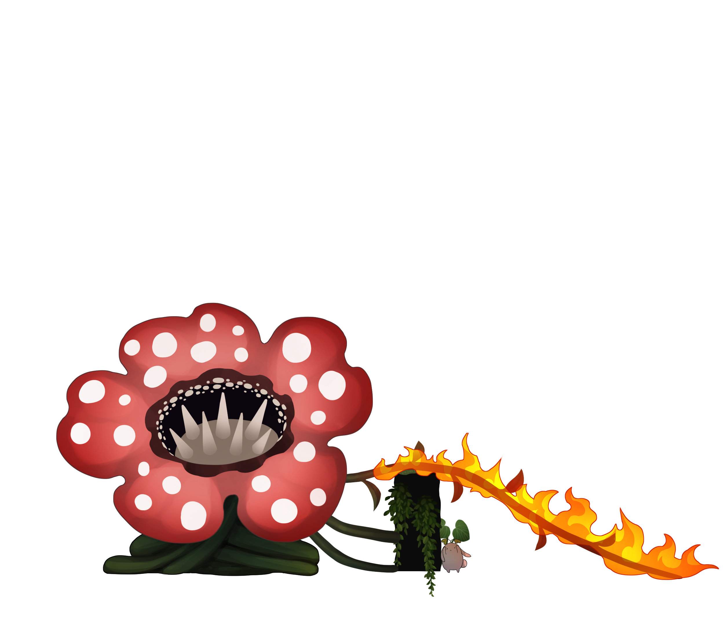 into the spiritwell plant boss enemy flammable boss fight